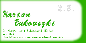 marton bukovszki business card